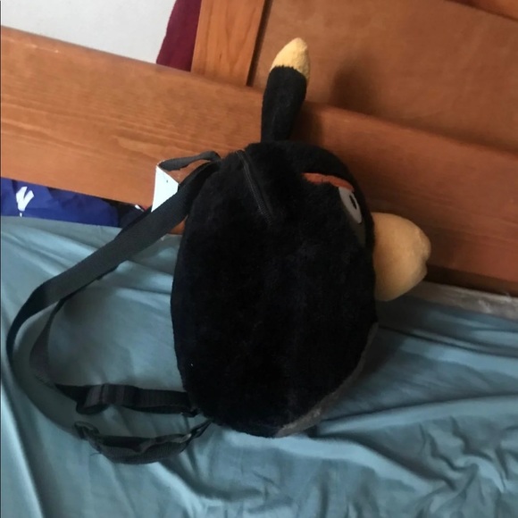 Angry Birds The Bomb Bird Plush Backpack With Secret Zipper Pocket - Picture 2 of 4